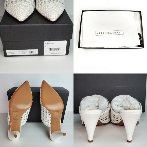 NIB Veronica Beard Woven Pointy Toe Mules Heels 11 - Picture 7 of 8